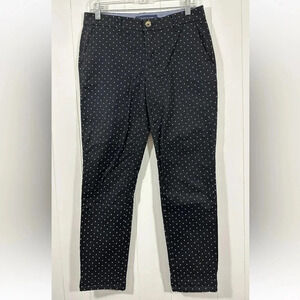 Tommy Hilfiger Womens Black Stretch Slim Chino Polka Dots Pants Flat Front